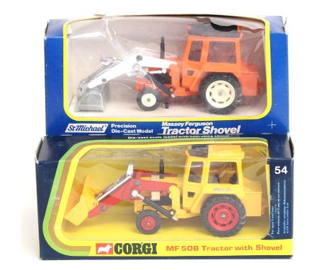 Corgi: A boxed Corgi Massey Ferguson Tractor, MF 50B, together with another similar in St Michaels Marks and Spencer box, 197
