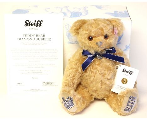 Steiff: A boxed Steiff Diamond Jubilee Teddy Bear, 1952-2012, Made Exclusively for Peter Jones China, Limited Edition No. 224