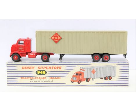 Dinky: A boxed Dinky Supertoys, 948, Tractor-Trailer McLean, excellent condition.