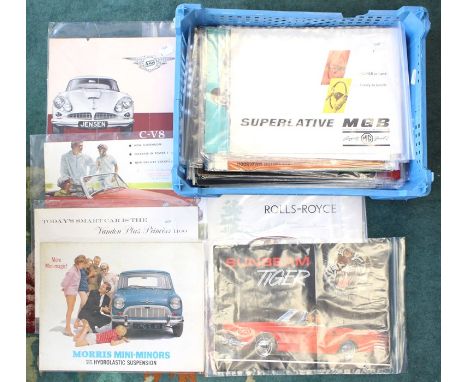 Motoring Interest: A quantity of original vintage car sales brochures&nbsp;covering makes to include; Sunbeam, Austin Healey,