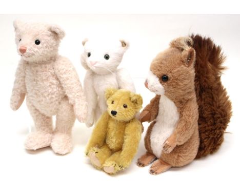 Steiff: A collection of four assorted Steiff animals to comprise: a Squirrel; a Cat; and two bears. (4)