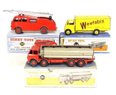 Dinky: A boxed Dinky Toys, Guy Van, 514, yellow body, Weetabix livery, box and vehicle playworn, together with a boxed Dinky 