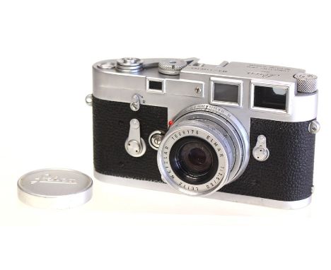 Leica: A cased Leica M3 camera body, serial number 1106162, shutter working; complete with Leitz Wetzlar 1:2.8, 50mm lens, se