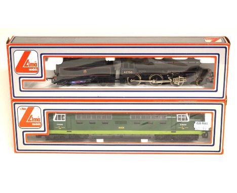 Lima: A boxed Lima OO Gauge Deltic Locomotive 205105 'Meld' together with another Lima Locomotive BR 2-6-0 'Crab'. (2)