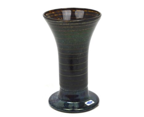 A Nuutajarvi Finnish limited edition art glass vase of fluted form, inscribed 'Lamino Oy', limited edition no16/50, signed in