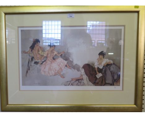 After Sir William Russell Flint Three girls in conversation Limited edition lithograph 34/850 with blindstamp 31cm x 55cm 