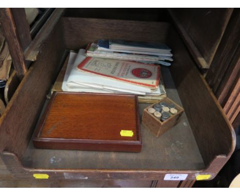 A boxed set of early 20th century paints, retailed by Hancock & Son Worcester, and various folding maps