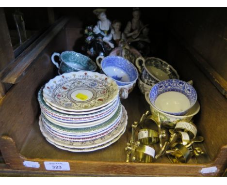 Five Copeland Spode Trio tea cups and saucers, one Spode Copeland cup with sympathetic saucer, other plates, an Unterweissbac