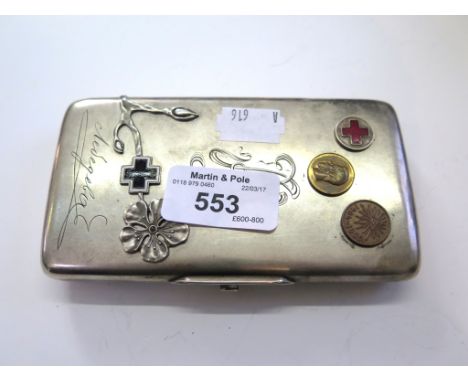 A fine Russian silver (84 zolotniki) cigarette case, with maker's mark to both internal panels, the outside of the case havin