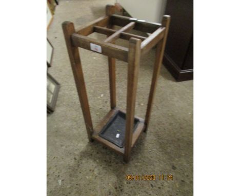 OAK FRAMED FOUR-SECTIONAL STICK STAND  