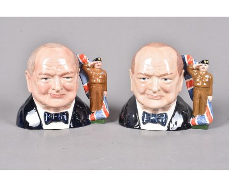 Two ceramic Manor Limited Edition Character jugs, modelled by Ray Noble, entitled Army Forces Churchill, Limited Edition numb