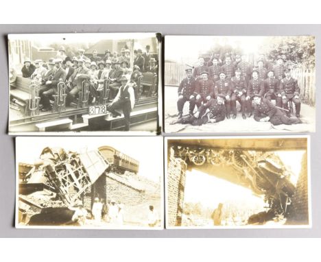 Postcards,  various - mostly P2, RP Fareham Fire Brigade, posed group, with horse-drawn steam fire engine behind, probably Sh