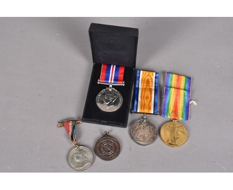 A WWI Army Service Corp duo, awarded to Sergeant Frederick W Seabrook (M2-151930), together with a Victorian Commemorative me