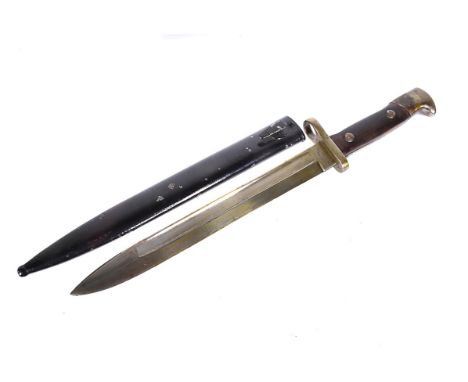 A German M1871/84 knife bayonet, by Alex Coppel, dated 88, complete with black painted steel scabbard (2) 