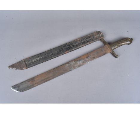 An 1855 Pattern Imperial Prussian Pioneers brass hilt short sword/sidearm, with 47.5cm long single edged blade, marked to the