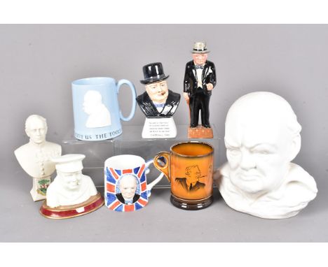 A collection of Mid- 20th Century ceramics, to include a Sylvac Ware bust, a Lancaster Sandland figure modelled and designed 