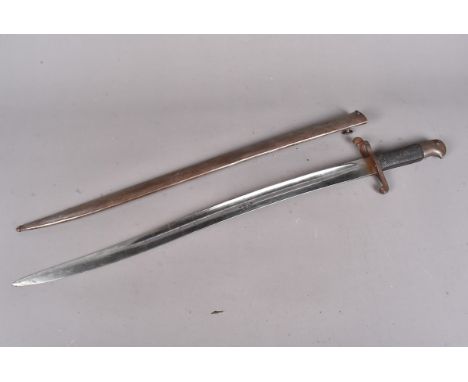 A rare Whitworth Pattern 1863 bayonet, with 57.5cm long single fuller blade, stamped with the Victoria Cypher and dated 18, c