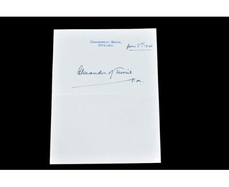 Field Marshal Harold Rupert Leofric George Alexander. 1st Earl Alexander of Tunis KG. GCB. OM. GCMG. CSI. DSO. MC. CD. PC (Ca