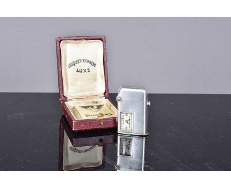 A Thorens Original bijou size silver plated watch lighter, circa late 1920s, produced for the French market, with engine turn