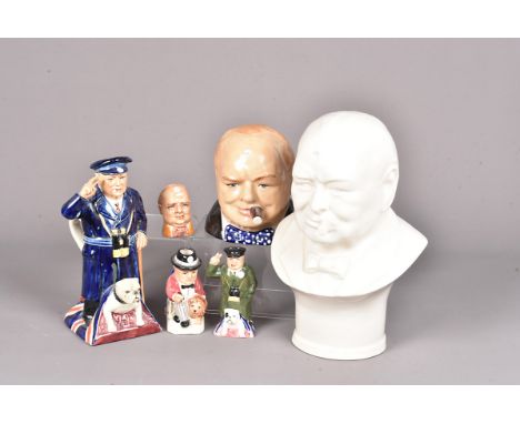 Kevin Francis, a selection of ceramic of Winston Churchill, to include a large white/cream bust 51/100, Millennium Bust Serie