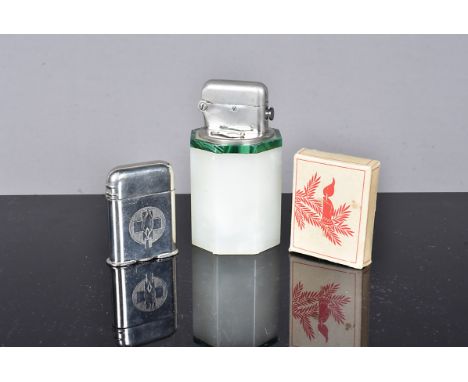 Thorens Petrol Lighters, a Thorens Lucky petrol lighter with Christmas 1943 engraving, with original Christmas printed cardbo