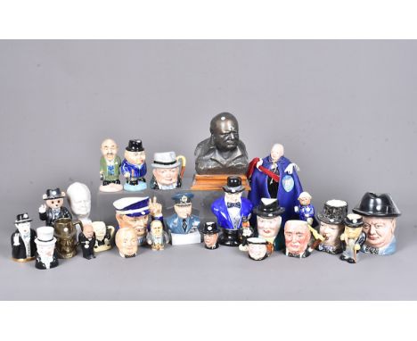 A collection of Churchill ceramics and other items, to include a Michael Sutty Limited Edition bust, 12/250, Staffordshire Wa