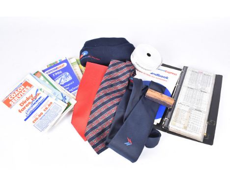 A collection of London Country Buses and National Express ephemera, 1970s and later, includding calendars, a hat, ties, ticke