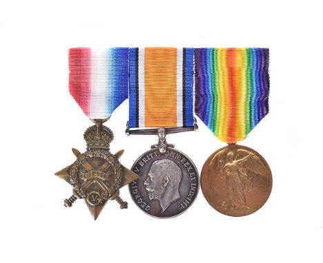 A WWI Royal Army Medical Corps trio, awarded to Private Albert Cox (1826), comprising 1914-15 Star, War and Victory medal, al