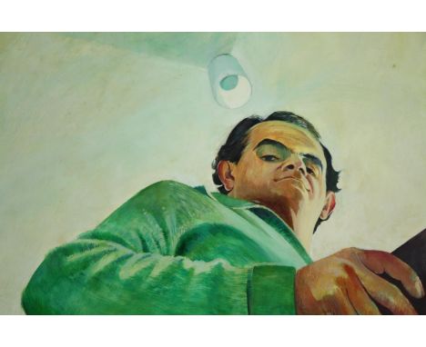 Oil on canvas, portrait, signed J Di Giuseppe and dated 1999. H.49 W.65cm.