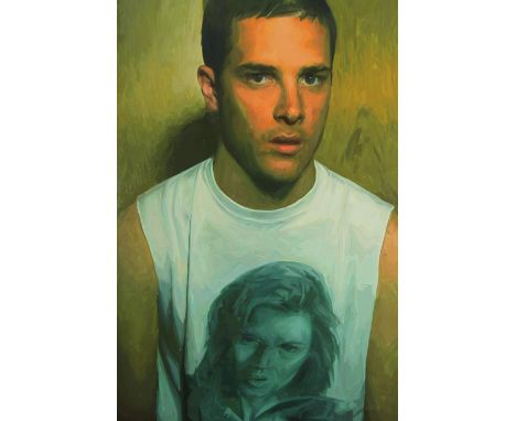 Oil on canvas, portrait study, unsigned, unframed. H.115 W.180cm. 