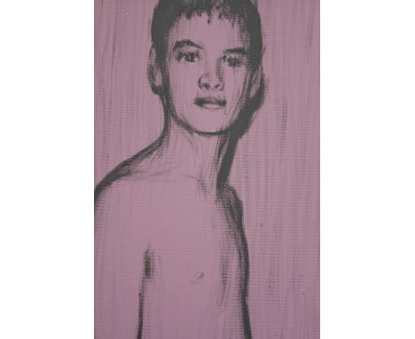 Acrylic on canvas, portrait, unsigned, framed. H.33 W.28cm. 