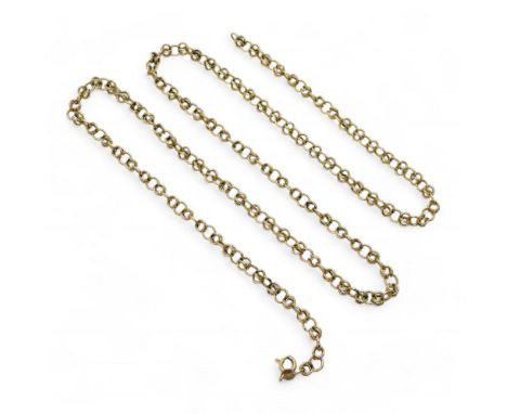 A FANCY LINK CHAIN hand made in 9ct gold the 'link in link' chain, is 76.5cm, weight 23.9gms Condition Report:Available upon 