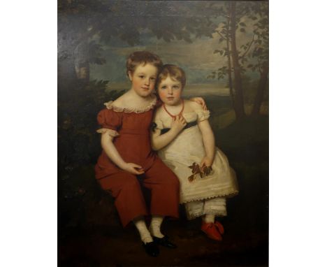 JOHN GRAHAM-GILBERT RSA (SCOTTISH 1794-1866) WILLIAM AND ELIZA KER OF MILNGAVIE, IN A GARDEN Oil on canvas, signed 'J Graham'