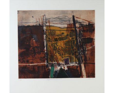 BARBARA RAE CBE RA RSA RE (SCOTTISH B.1943) HIGHLAND FENCE 1993 Etching and aquatint, signed in pencil, dated (19)93, numbere