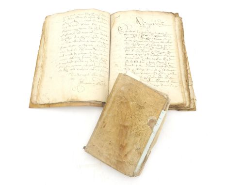 AN EARLY-17th CENTURY FRENCH MANUSCRIPT BOOK Kept by a Monsieur Mignonnac, apparently a notary or solicitor, with the first e