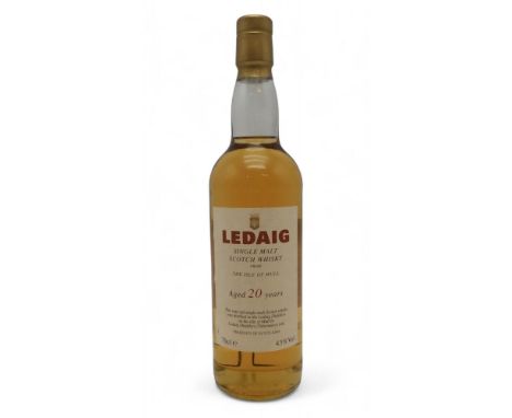 LEDAIG ISLE OF MULL AGED 20 YEARS Ledaig rare old single malt scotch whisky aged 20 years 70cl e 43% vol boxed Condition Repo