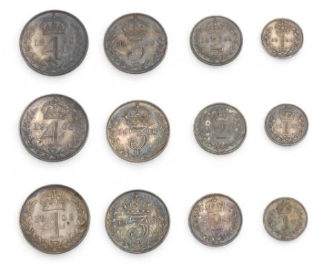 VICTORIA&nbsp;(1837-1901) &nbsp;MAUNDY COINS 1899 Obverse Older crowned and veiled bust ('Old Head') of Queen Victoria left, 
