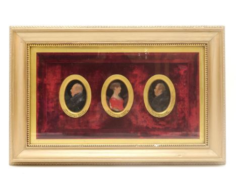 THREE 19th CENTURY WAX RELIEF PORTRAIT MEDALLIONS Depicting members of the Turnbull family, respectively John Turnbull Senior