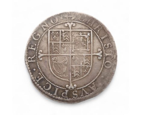 CHARLES I (1625-1649)&nbsp;1 SHILLING BRIOT'S LATE BUST Obverse Crowned portrait of King Charles I left, denomination behind 