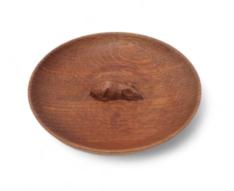 WORKSHOP OF ROBERT MOUSEMAN THOMPSON&nbsp; A small oak bowl,&nbsp;with carved mouse trademark to the middle, 15cm diameter Co