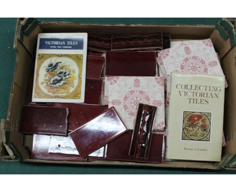 A box of mixed vintage wall tiles