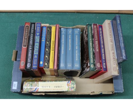 Various volumes of the Folio Society on geographical subjects including London - Portrait of a City, Betjeman's Britain, Wond