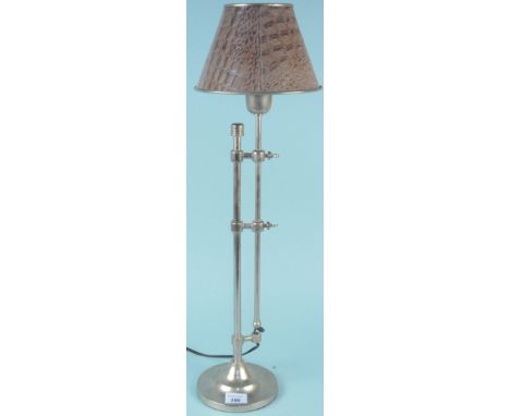 A white metal vintage style table lamp, 68cm tall (not tested)