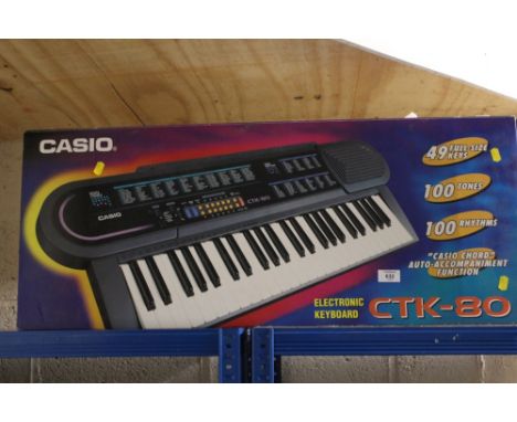 A BOXED CASIO CTK-80 KEYBOARD CONTENTS NOT CHECKED - HOUSE CLEARANCE