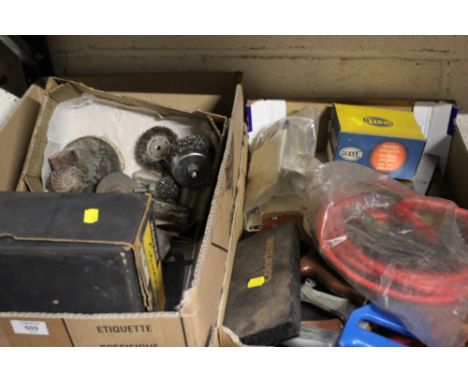 TWO BOXES OF ASSORTED TOOLS TO INCLUDE SAWS ETC