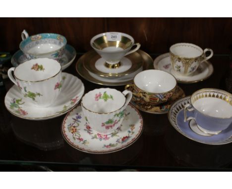 A QUANTITY OF CHINA CABINET CUPS AND SAUCERS ETC TO INC COALPORT ETC