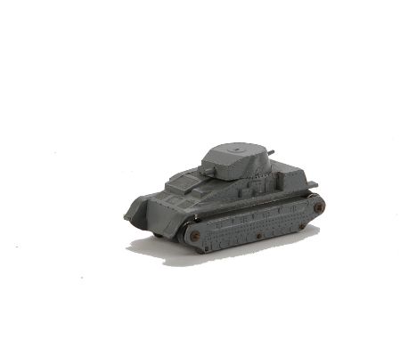 A Pre-War Dinky Toys 22f Army Tank, light grey body, ‘Meccano Dinky Toys’ cast in, black tracks, G-VG, one track split with p