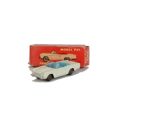 Asahi Toy (ATC) Model Pet No.15 Prince Skyline Sports, convertible with white body, light blue interior, bare metal hubs, rub