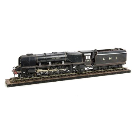 A scratch-built Fine-Scale 0 Gauge LMS ‘City of London’ Locomotive and Tender, in LMS lined black livery as no 6245 with semi