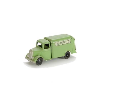 Britains unboxed light green round nose civilian ambulance, missing patient, driver etc, but vehicle with minor wear only